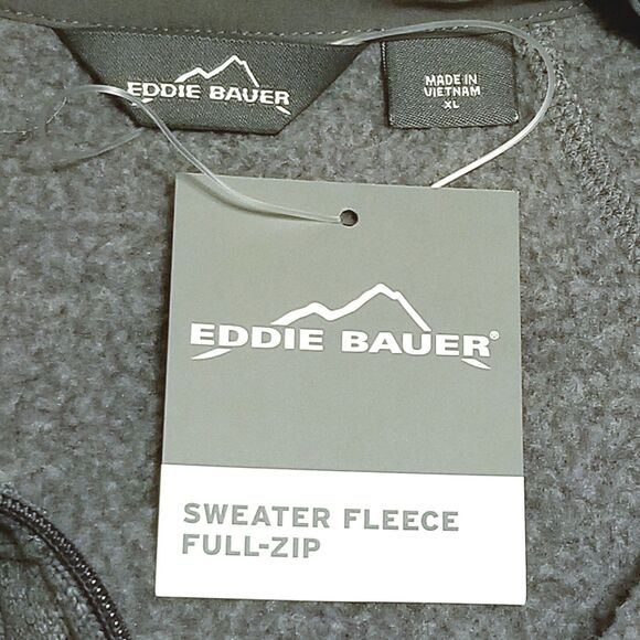 NWT Eddie Bauer EB250 Sweater Fleece Full Zip Men Size XL Gray Jacket Heathered - Picture 4 of 5